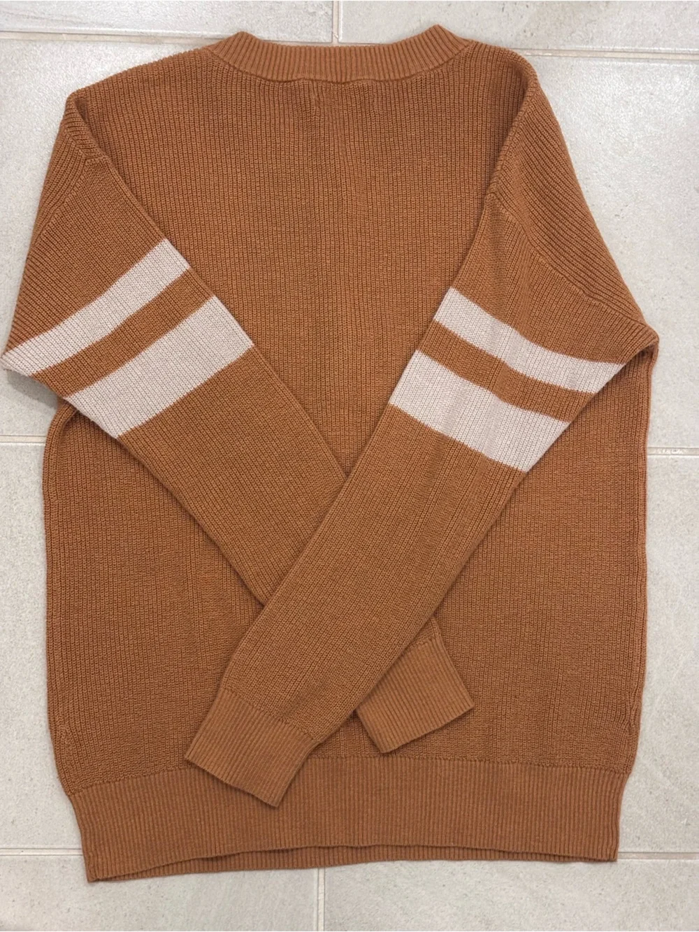 ae Muted Gold/Rust Color Henley Sweater